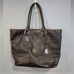 🐢 Vintage Dooney & Bourke Brown Pebbled Leather Tote!